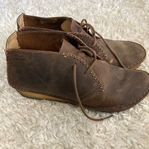 Clarks Moccasin Wedge Bootie